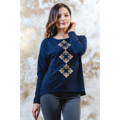 Embroidered sweatshirt "Stars" Navy